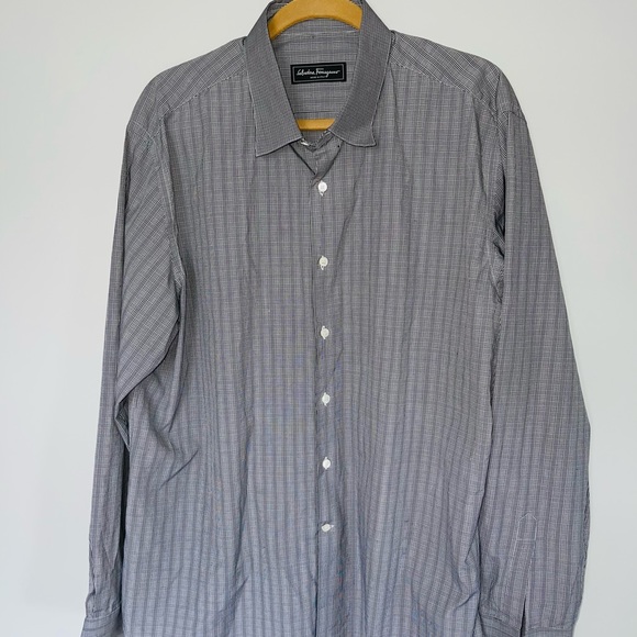 Salvatore Ferragamo Other - Salvatore Ferragamo Mens Long Sleeve Plaid Button Down Shirt Derby Fit Size XXL